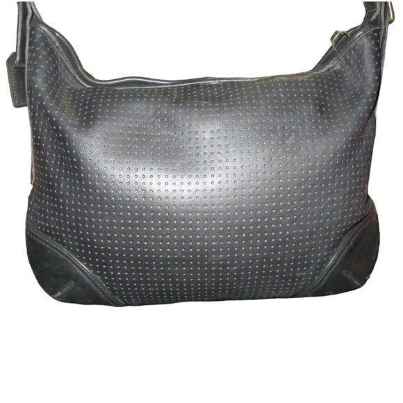 Coach Vintage Legacy 9218 Classic Black Perforated Leather Hobo Satchel Handbag - Picture 2 of 12
